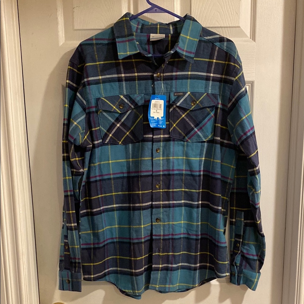 Columbia Sportswear Men's Casual Blue Plaid Medium Shirt - Union Valley NWT